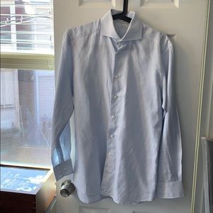 SUITSUPPLY Button Up Dress Shirt - Blue Stripe